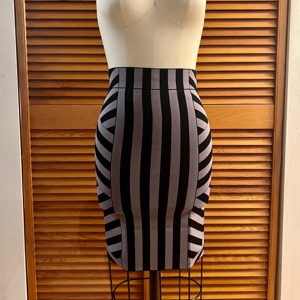 BCBG Stripe Bodycon Skirt